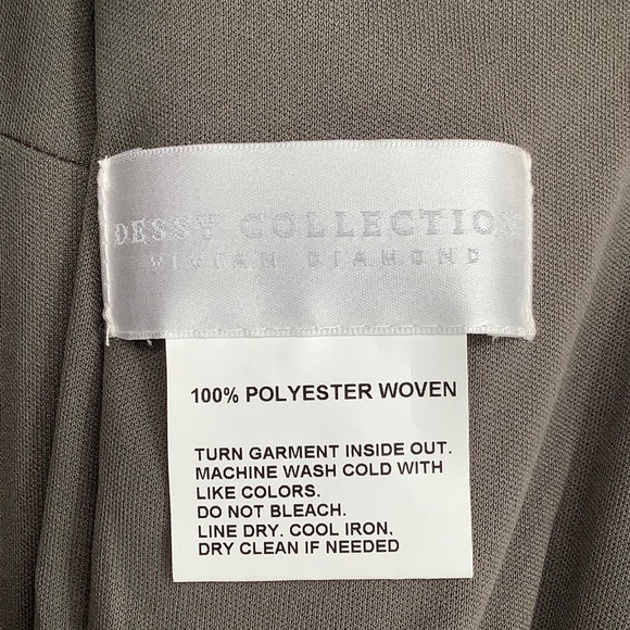 NEW! Dessy Collection Size 12 Charmeuse Trumpet Gown Caviar Gray $242 msrp J2-9 - Picture 5 of 10